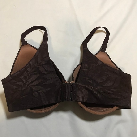 Cacique 38DDD Deep Taupe Leaf Print Full Coverage Underwire Bra - Picture 3 of 6